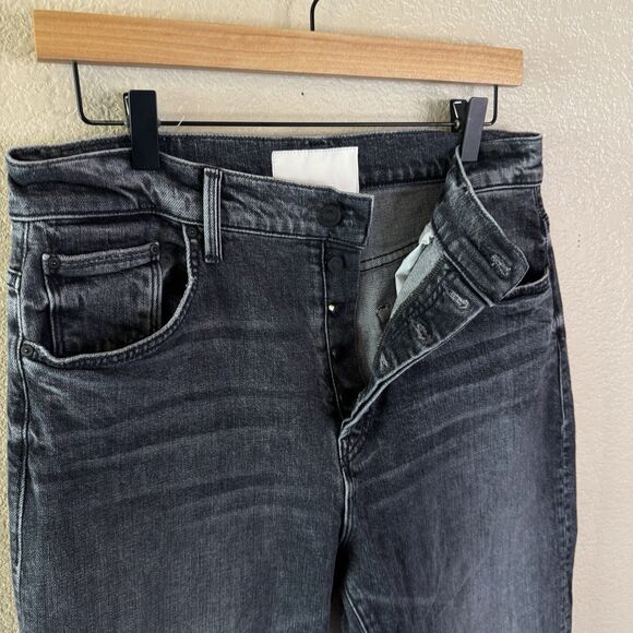 Mother Superior Jeans Womens 32 High Waisted Hiker Hover Washed Black Denim - Picture 4 of 15